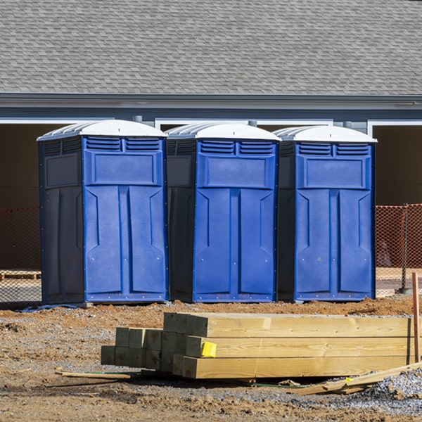 how often are the portable restrooms cleaned and serviced during a rental period in Ozone AR